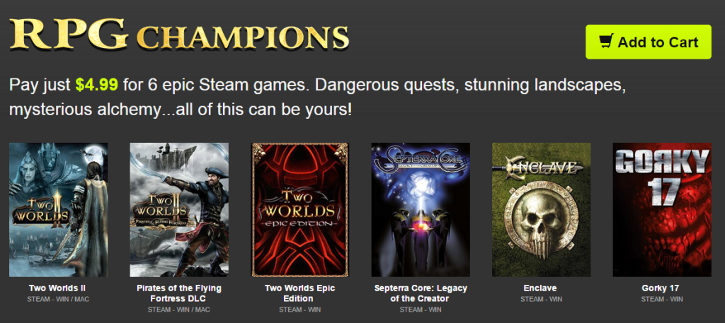 Steam Ofertas Paquete Campeones del RPG