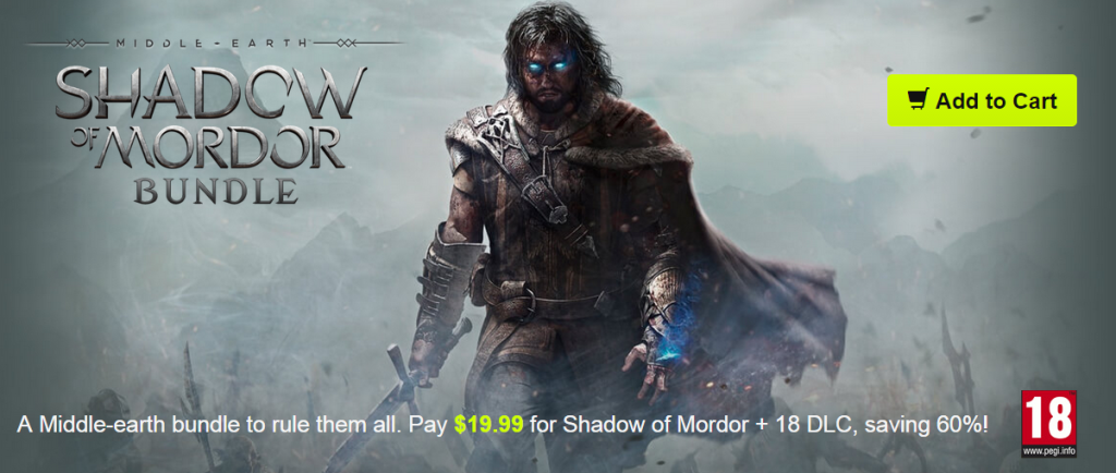 Steam Ofertas Paquete Shadow of Mordor