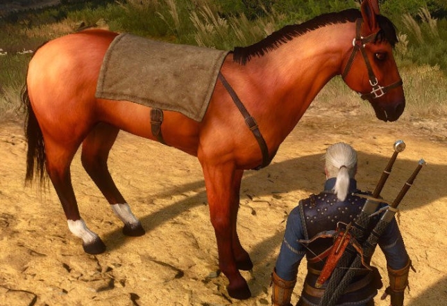 The Witcher caballo rojo oscuro