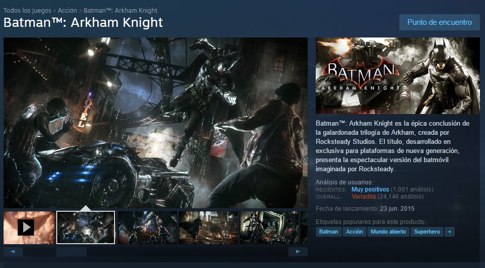 Batman Arkham Knight para PC alcanza críticas muy positivas por este cambio  de Steam • Estado Gamer LA