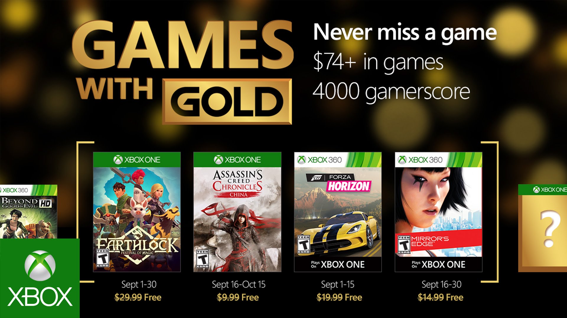 games with gold setiembre 2016
