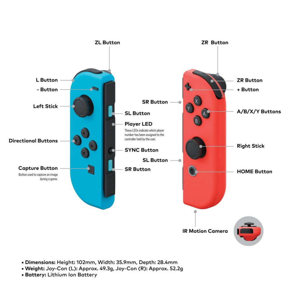 Nintendo Switch Joy Con Azul y Rojo Neon