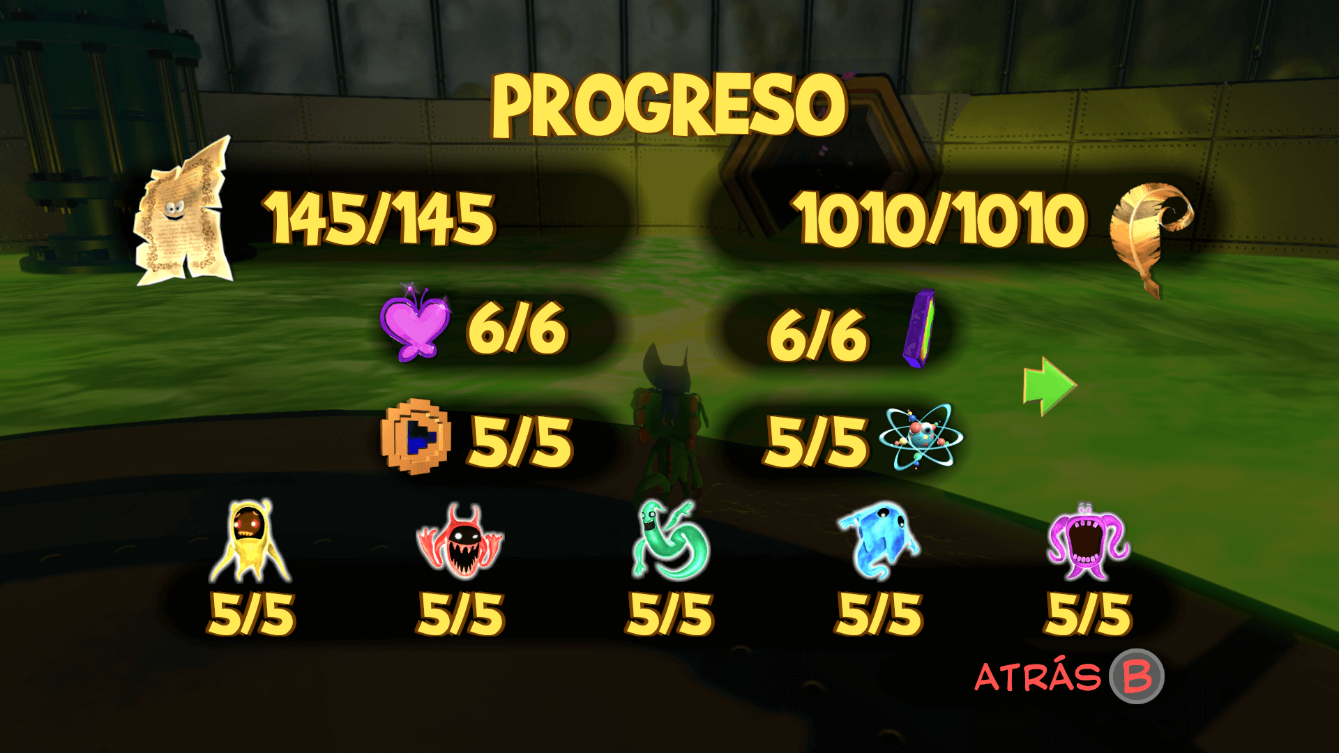 Progreso al 100% de Yooka-Laylee