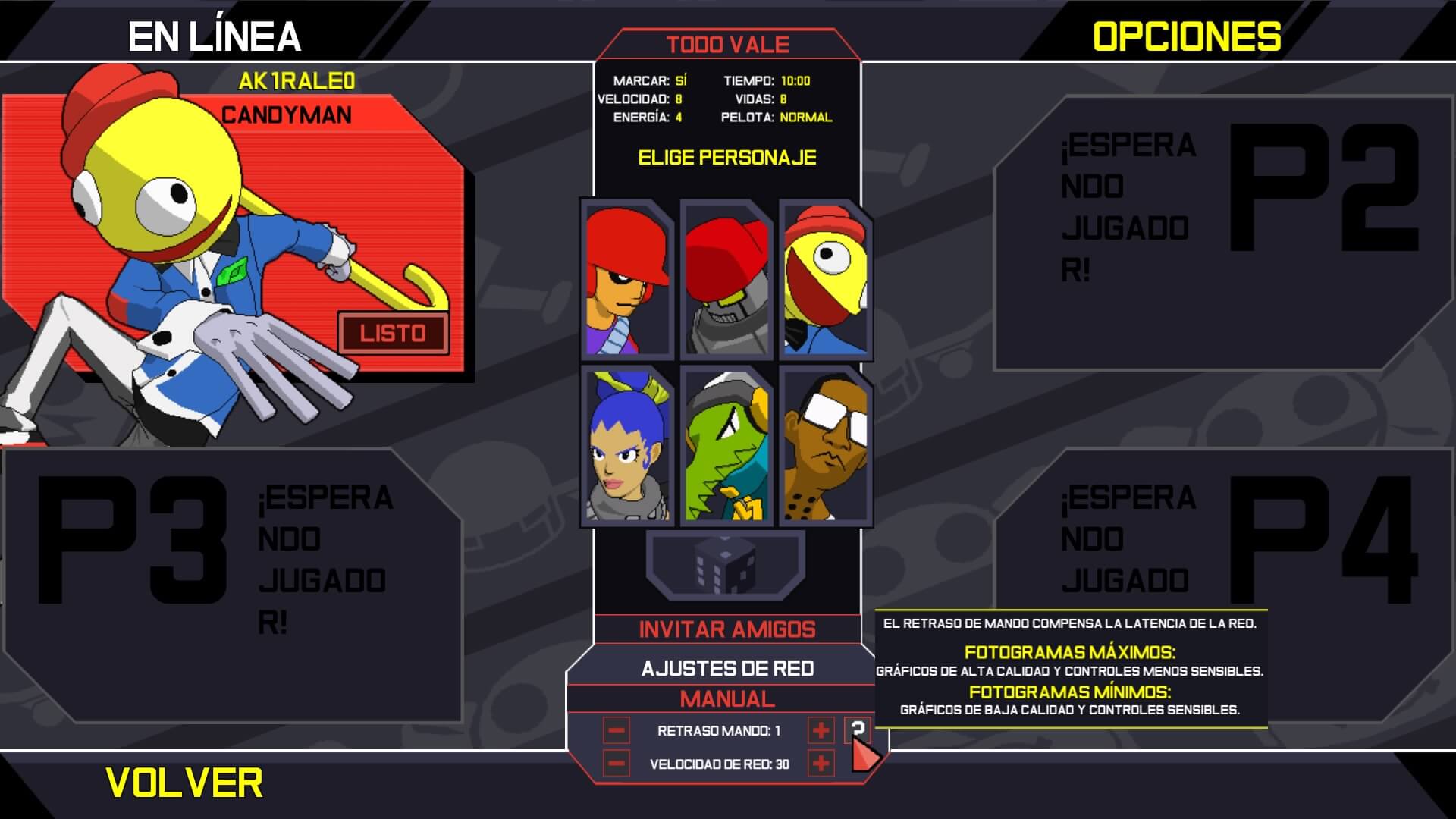 Lethal League - Menú de jugador