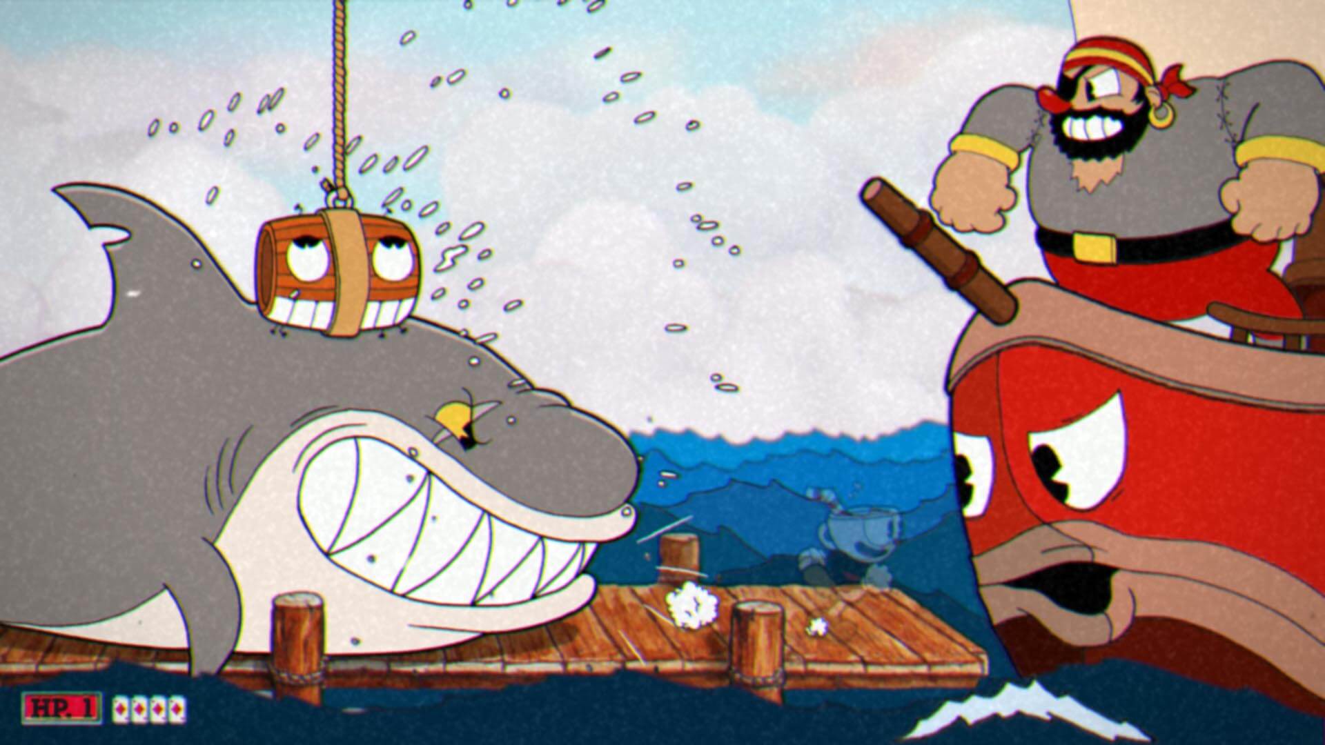 Cuphead - Captain Britneybeard atacando