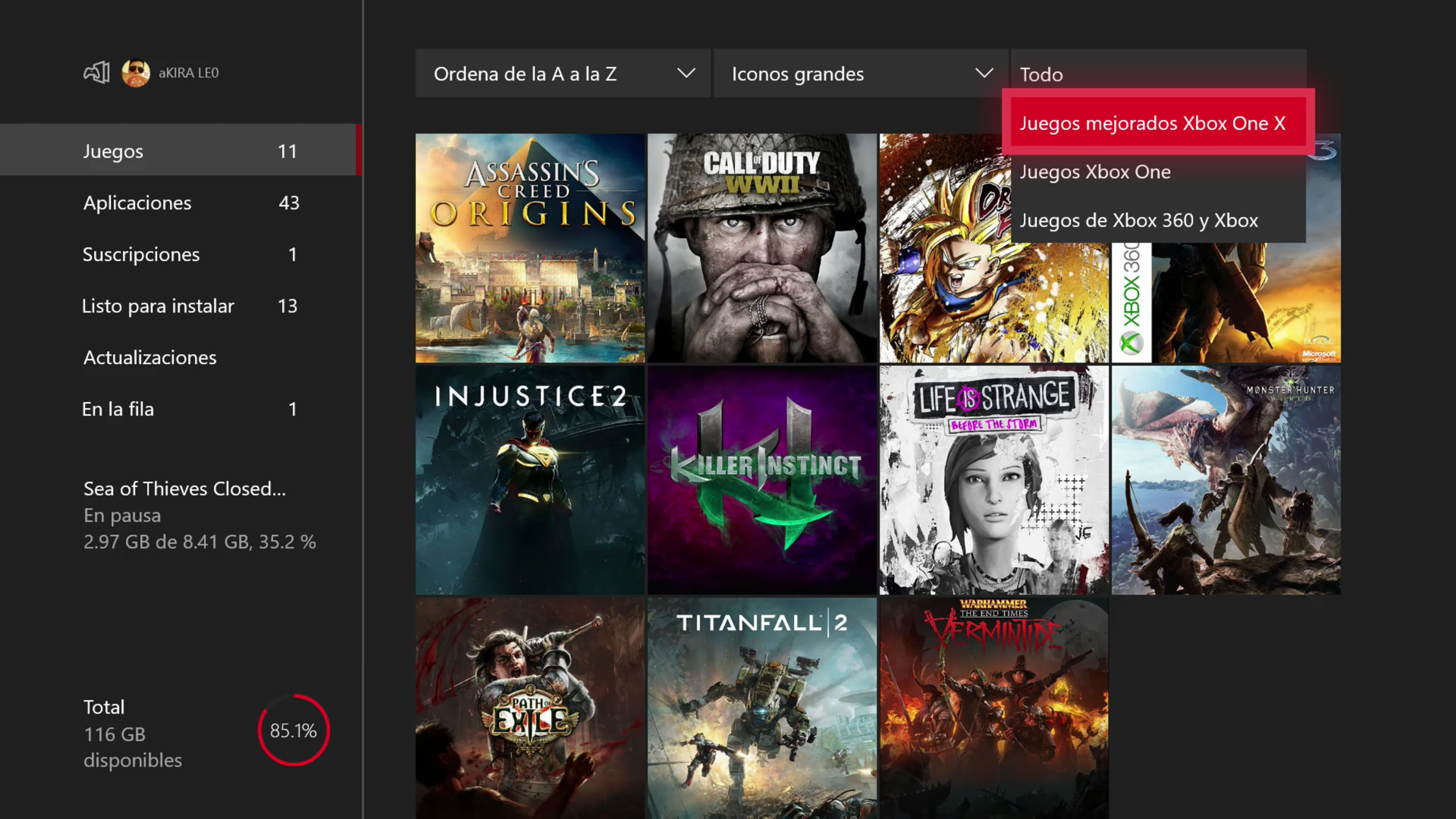 tab xbox one dashboard noviembre 2017 tab xbox one x mejorado