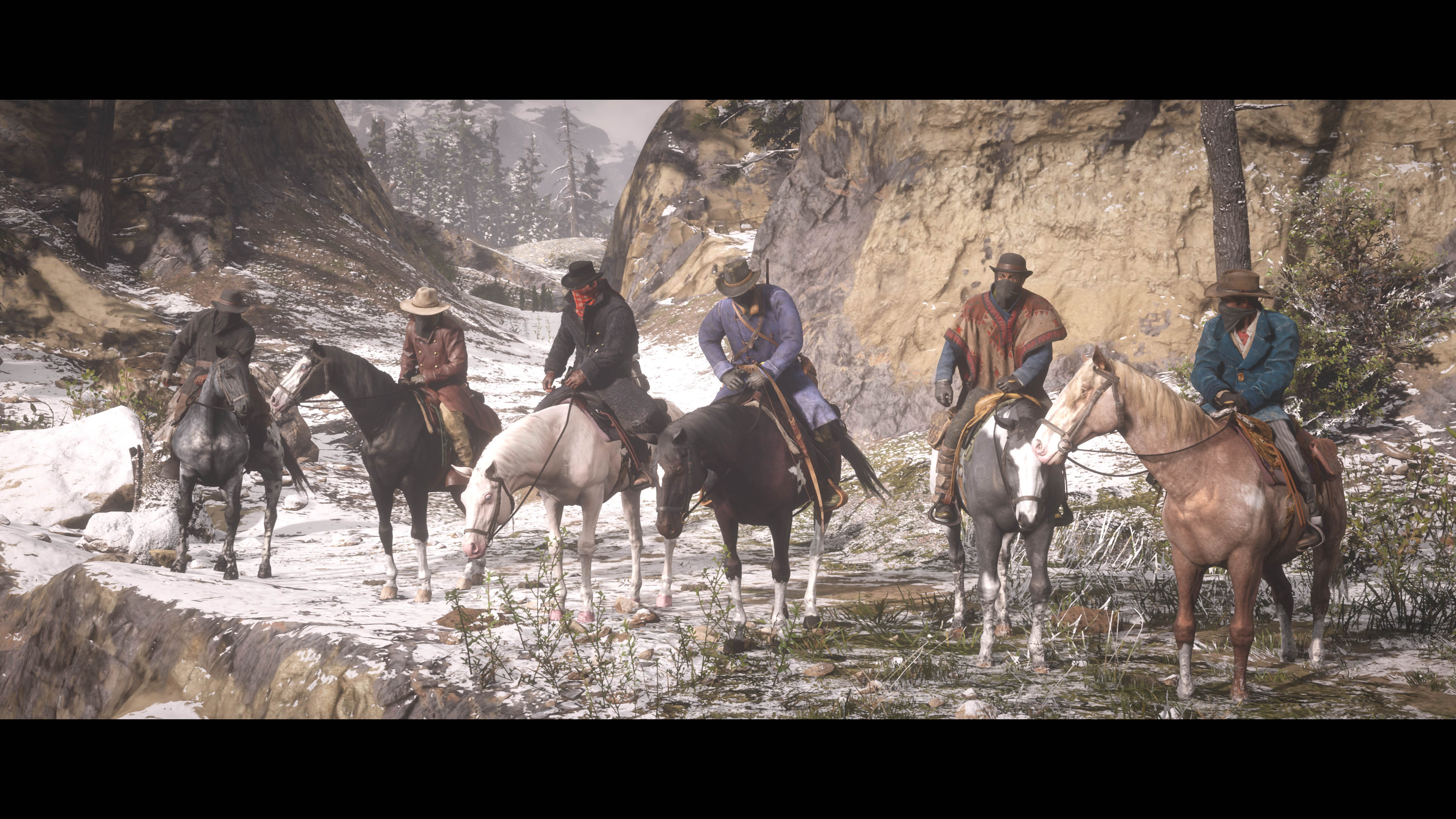 Red Dead Redemption 2_fila caballos atraco tren